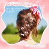 30PCS Bow Hair Clips Satin Mini Bowknot Barrettes Non-Slip Ribbon Hairpins Kawaii Claw Clip Small Pins Metal Sweet Hairstyle Accessorie for Women Girl Toddlers(pink+black+white)