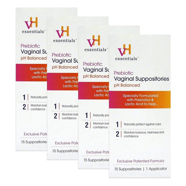 vH Essentials Prebiotic Vaginal Suppositories, pH Balanced for Feminine Odor, Hygiene, and Health (15 Count) (4)