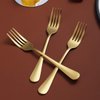 Gold Dinner Forks of 12, Berglander 7.9" Stainless Steel Titanium Shiny Gold Plating Fork Set, Forks And Spoons Silverware, Golden Table Forks Set Sturdy And Dishwasher Safe