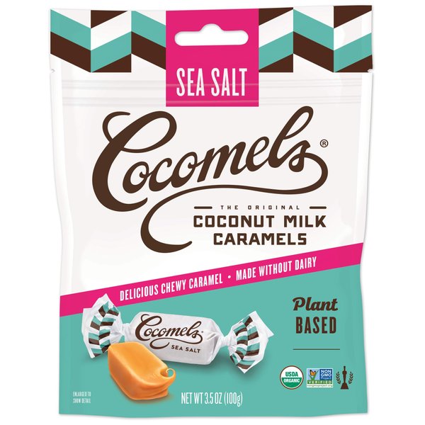 Cocomels Coconut Milk Caramels, Sea Salt Flavor, Organic, Dairy Free, Vegan, Gluten Free, Non-GMO, No High Fructose Corn Syrup, Kosher, Plant Based, Individually Wrapped Candy, (1 Pack)