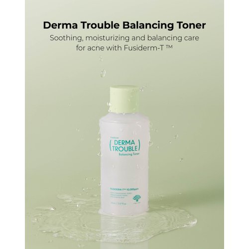 Fusidyne Derma Trouble Balancing Toner (5.07fl oz) - Toner to Improve Rough Skin Texture, pH Balance, Moisture. Soothing Formula for Comedonal Acne. Korean Skin Care, Fusiderm-T 10,000ppm.
