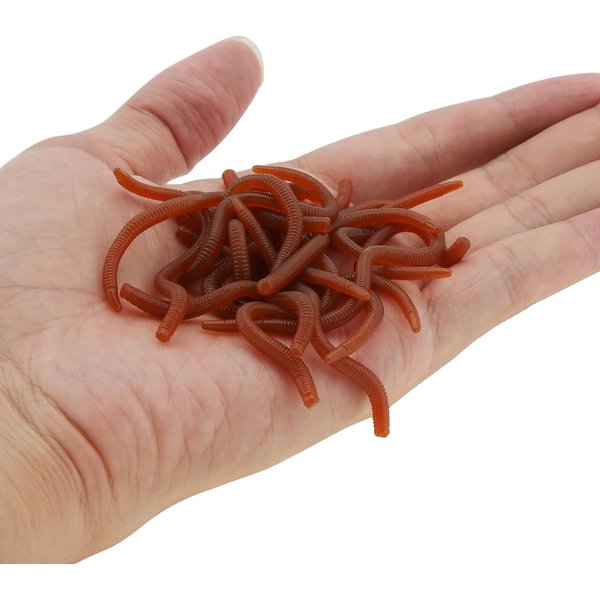 OriGlam 20pcs Bass Fishing Worms, Soft Plastic Worms, Drop Shot Worms, Soft Plastic Baits, Bass Fishing Lures, Worms Soft Stickbaits, Soft Worm Lures, Fresh Water Fishing Bait