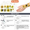 100PCS Yellow Sunflower Temporary Tattoos Stickers Theme Garden Birthday Party Decorations Favors Supplies Spring Summer Sun Sunshine Flower Tattoo Sticker Gifts For Boys Girls School Prizes Carnival