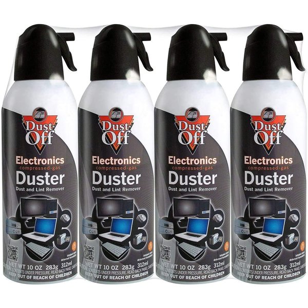 Falcon Dust-Off Electronics Compressed Gas Duster 10 oz (4 Pack) [New Improved Version]