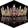 TOBATOBA Gold Pink Crown, Wedding Tiaras and Crowns for Women, Coronas Para Ramos Buchones De Flores, Queen Crown Royal Princess Tiara Headpieces for Birthday Prom Pageant Halloween Cosplay