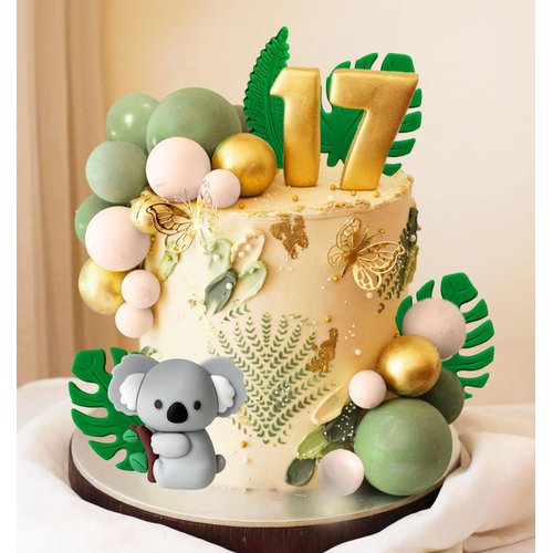 JeVenis Jungle Baby Shower Cake Decoration Koala Cake Topper Safari Animals Cake Decoration Wild One Cake Decoration Two Wild Cake Topper Jungle Safari Animals Party Supplies