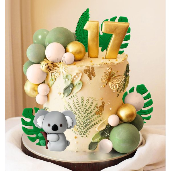 JeVenis Jungle Baby Shower Cake Decoration Koala Cake Topper Safari Animals Cake Decoration Wild One Cake Decoration Two Wild Cake Topper Jungle Safari Animals Party Supplies