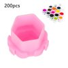 Ink Caps for Tattooing, 200Pcs Tattoo Ink Cups Honeycomb Shape Pigment Holder Cups Permanent Makeup Supplies Tattoo Kits Supplies Plastic Ink Cups Caps Pigment Ink Cups for Tattoo Artist(Pink)
