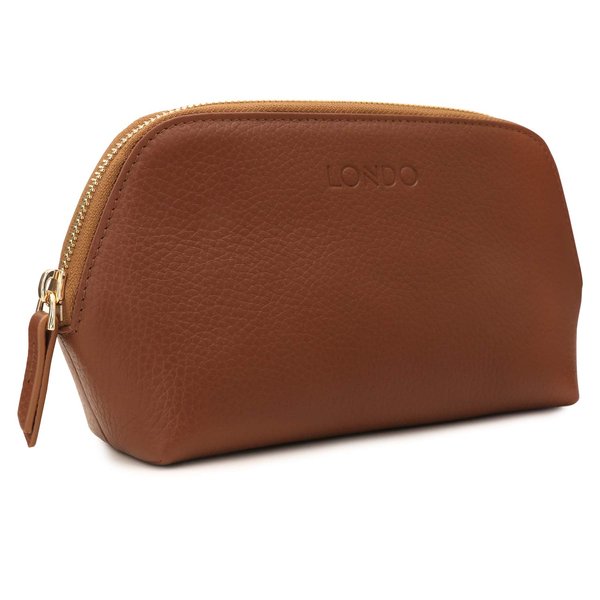 Londo Genuine Leather Makeup Bag Cosmetic Pouch Travel Organizer Toiletry Clutch
