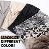 LOTUS78 Headbands for Women 6 Pack, Fashionable Sports Hairbands, Elastic Wide Headbands, Non-Slip Workout Yoga Sports Headbands for Women, (Safari)