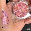 Holographic Body Glitter Gel, Pink Gold Glitter Gel Makeup for Face,Music Festival Stage Makeup for Girls Women Face Body Hair Cheeks Sparkling Makeup,Long Lasting Waterproof Shimmmer Gel,#5