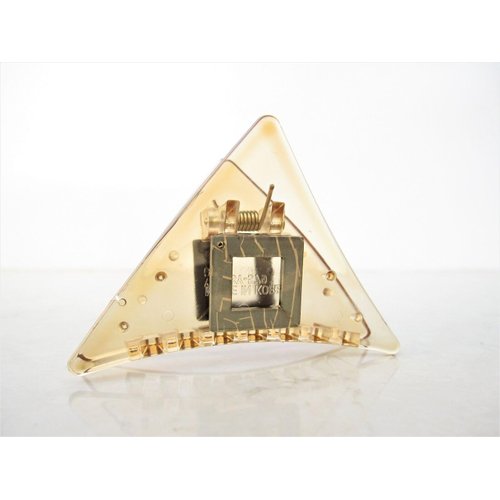 Clear transparent triangle bronze design hair claw clip for medium fine hair (Color: Gold design)