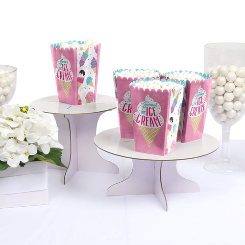Big Dot of Happiness Scoop Up the Fun - Ice Cream - Sprinkles Party Favor Popcorn Treat Boxes - Set of 12