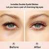 VOCOSTE Double Eyelid Stickers, 600 Pcs Invisible Eyelid Tape, Eye Lift Tape with a Fork, Tweezers, Suitable for Single Eyelid, Asymmetrical Eye, Droopy Eye,Beige