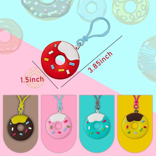 MGLDSJT 25 Pcs Sweet Donut Keychain for Sweet Donut Theme Party Favors Pendant for Kid Toy Ornament Souvenirs Gift