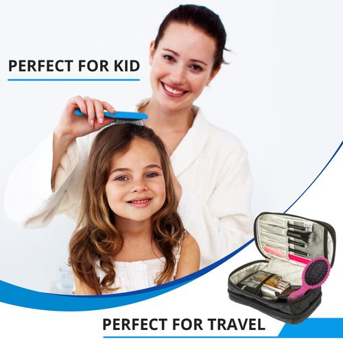 Beautify Beauties Detangler Mini Hair Brush, Travel Size, Perfect for kids (Blue)