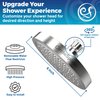 CIRCLESPLASH Shower Head - High Pressure Rain Booster - Anti Clog Self Cleaning Overhead Showerhead - Tool-less 1 min Install - Universal Replacement Chrome Finish - Rainfall 6 inch