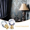Mudder 2 Pieces Crystal Lamp Finial Lamp Cap Knob Lamp Screw Topper Clear Lamp Finial with Polished Chrome Base 1-3/4 Inches Diamond Knob for Lamp Shade Lamp Decorations (Gold Base)