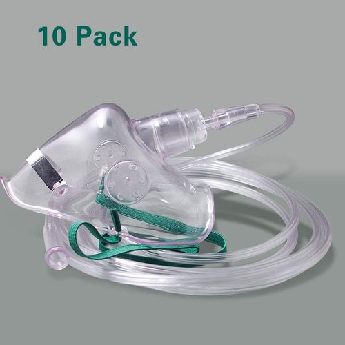 yuwell Adult Oxygen Mask with 6.6' Tubing - Soft - XL Size - 10 Pack