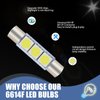 GKmow 10 PCS Car 28mm LED Reading Light, 6614F/6612F 5050-3SMD Chips 180° Lighting Super Bright Sunshade Makeup Light, Plug and Play No Delay Roof Light Replacement, Universal for Cars (White)