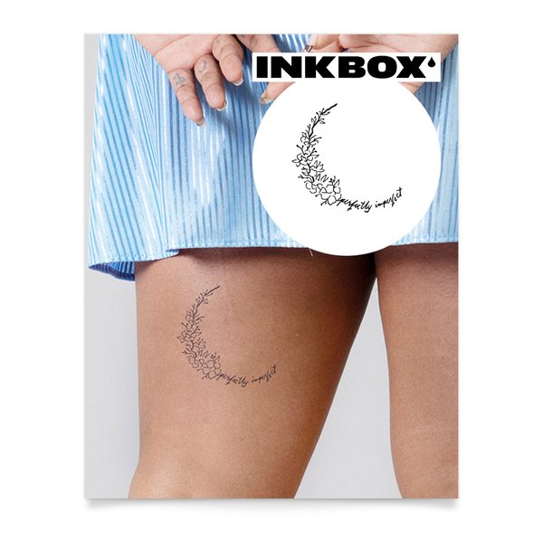 Inkbox Temporary Tattoos, Semi-Permanent Tattoo, One Premium Easy Long Lasting, Water-Resistant Temp Tattoo with For Now Ink - Lasts 1-2 Weeks, Flaw, 4 x 4 in