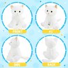 Houwsbaby Light up Cat Stuffed Animal LED Glowing Kitty Plush Toy Floppy Kitten Toy Night Lights Birthday Gifts for Kids Toddler Girls, White, 12''
