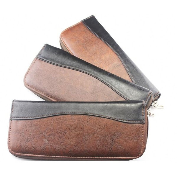 Salmony Leather Hair Scissors Bag Barber Salon Case Hairdresser Accessories Black Color Hand Styling Tools Supplies
