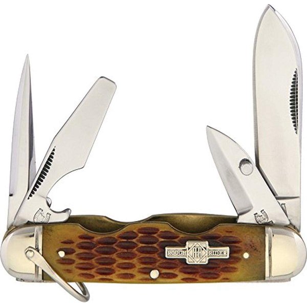 Rough Ryder Camp Knife Amber Bone, one Size (RR533)
