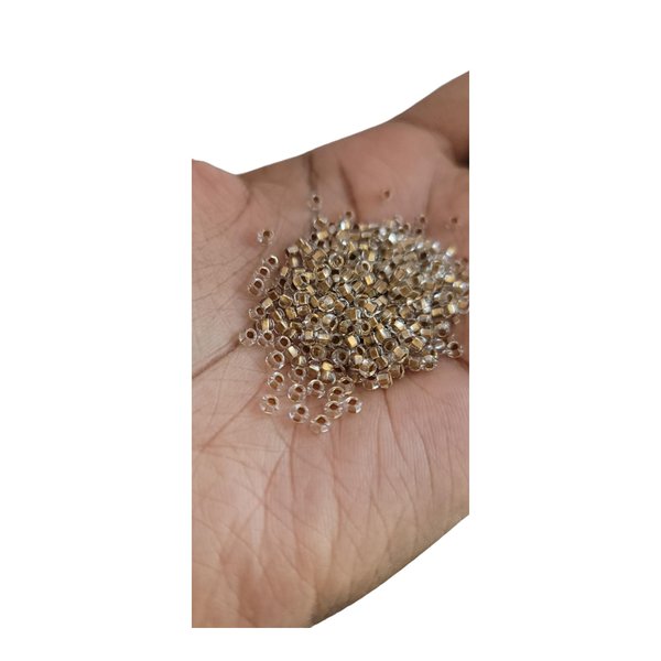 Bead It Wear It Love It Transparent Gold Lined Loc sprinkle Hair Beads, Crystal Clear DreaLock Hair Accessories (Gold Sprinkles)