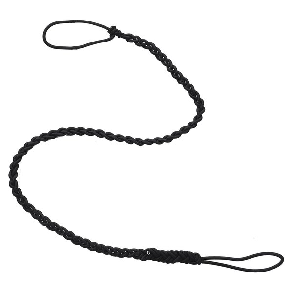 Tail Braid Holder- Hair Ties for Thin Hair, Elastic Spiral Ponytail Holders Workout Hair Bands for Women Girls Swimming Pony Tail Wrap Hair Ties for Sports Running Motorcycle Riding 1Pcs Black