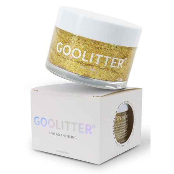 Goolitter Face, Body & Hair Holographic Gold Glitter Gel [Pharaoh Gold] 2oz (60mL) | Fine | K-Beauty | Halloween, Festival, EDM, Rave, Party, Concert, Costume Makeup | Vegan, Cruelty Free