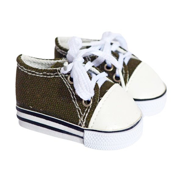 MBD Canvas Sneakers Doll Shoes Fits 18 Inch Dolls and Kennedy and Friends Girl and Boy Dolls- 18 Inch Doll Shoes (Army Green)