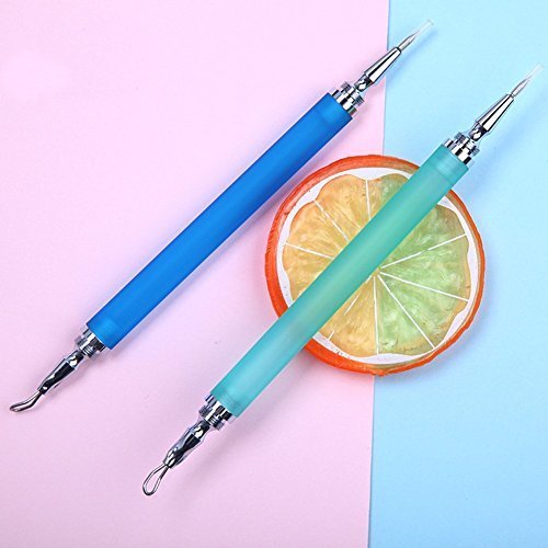 1Pcs Stainless Steel Pimples Blackhead Pins with Double Hidden Needle Steel Ring Squeeze Comedone Extractor Tool For Zit White head Color Random
