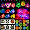 100 PCS Halloween Party Favors for Kids, Halloween Glow in the Dark Toys Decorations Rotating Spin Light Up Necklaces Rings Bracelets Balls, Halloween Trick or Treats Goodie Bag Fillers Party Supplies