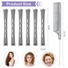 60PCS Hair Perm Rods Set Coolrunner Cold Wave Curlers Perming Rods Plastic Curler Perm Rods with Steel Pintail Comb, DIY Hair Curler Styling Tools for Hairdressing Hair (0.9cm, Blue) (0.9CM) (Gray)