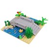 Sufeasdf Waterfalls Pools Zoo Building Block Set B, Farm Animal Building Toys, Bridge Piers, Pools, Trees, Ducks, Waterfalls, Compatible with Lego 853792 Accessory for Ages 6-12