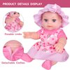 ZQDOLL 12" Baby Dolls with Carrier Bassinet Playset,Rainbow Theme Reborn Baby Doll Clothes and Accessories Include Pacifier Bottle Towel Diaper Toy Gift for Toddlers Kids 3 and Up