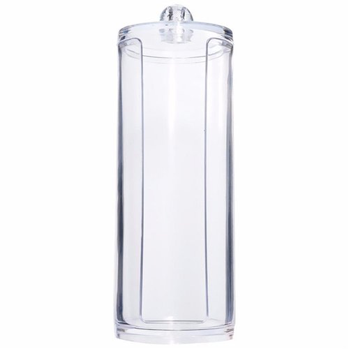 Teensery Clear Round Makeup Cotton Box Cosmetic Stick Nail Art Storage Container Holder Organizer