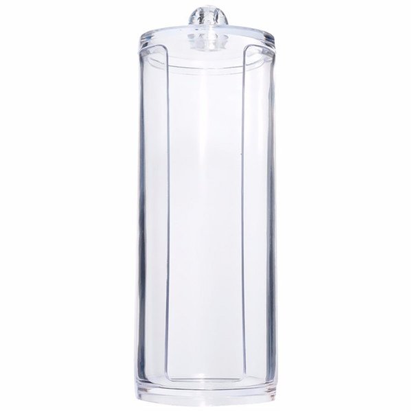 Teensery Clear Round Makeup Cotton Box Cosmetic Stick Nail Art Storage Container Holder Organizer
