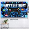 Video Game Birthday Party Decorations Set Gaming Happy Birthday Supplies Includes Video Game Backdrop, Table Covers, Balloons and Foil Gamer Balloons for Birthday Party (Blue and Black)