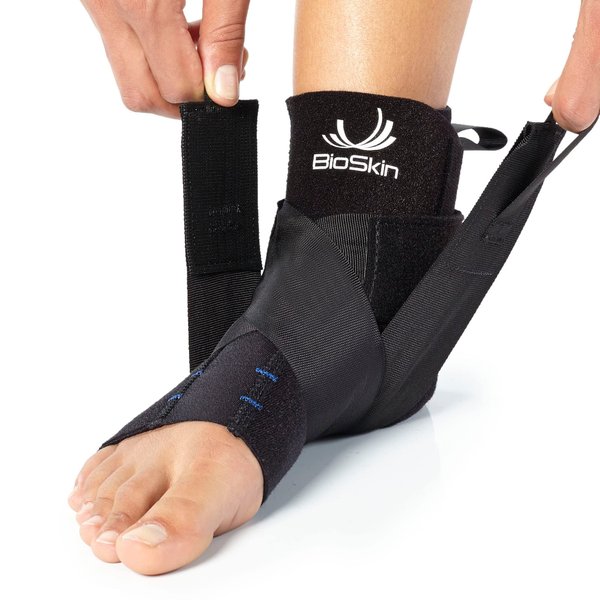 BioSkin Ankle Compression Brace - Ankle Wrap for Sprained Ankle, Post Injury Ankle Brace, Ankle Support Brace for Women and Men, Swollen Feet Relief