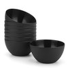 KX-WARE Plastic Bowls set of 8 - Unbreakable and Reusable 32oz/6 inch Plastic Cereal/Soup/Salad Bowls Black | Dishwasher Safe, BPA Free
