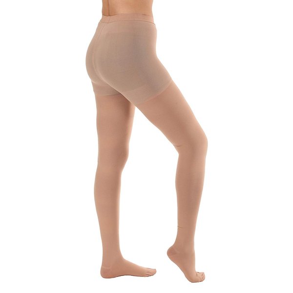 Made in USA - Opaque Compression Pantyhose for Women 20-30mmHg - Graduated Support Compression Stockings for Pregnancy, Post Surgery, Varicose Veins Circulation - Beige, Medium - A204BE2