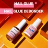GLAMERMAID 2Pcs/Set Super Strong Nail Glue Remover for Press on Nails with Nail Glue Debonder Kit, Nail Glue with Brush for Nails Tip & Nail Glue Remover Glue off for Acrylic False Nails