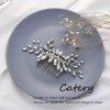 Catery Wedding Hair Comb Pearl Side Combs Rhinestones Hair Jewelry Crystal Hair Pieces Decorative Bridal Hair Accessories for Women and Girls (SILVER)