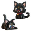 Myweyde Cow Cat Building Blocks, Mini Orange Cat/Ragdoll Cat/Tricolor Cat Bricks, Micro Building Blocks White Cat, Lucky Black Cat Building Blocks (Black Cat - 344Pcs)