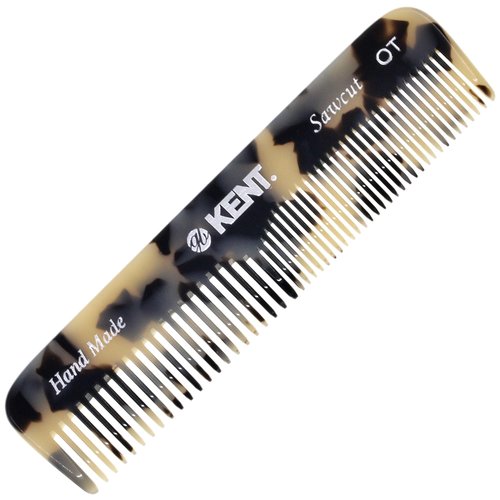 Kent OT TW 4.5" Fine Tooth Comb and Wide Tooth Comb Pocket Comb - Handmade Hair Comb for Men for Hair Combs, Beard Comb and Mustache Comb - Combs for Women and Kids, Saw Cut and Hand Polished
