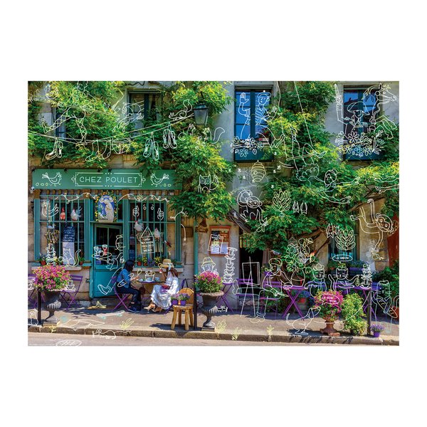 Genuine Fred, A Busy Day at Chez Poulet, Doodle Series, 1000-piece Puzzle, 28x20 inches