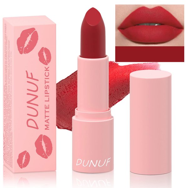 Red Matte Lipstick Lip Gloss Waterproof Long-Lasting Lipstick Smudge-Proof Transfer-Proof Matte Red Lipstick, High Impact Lip Color & Moisturizing Creamy Formula, Non-Stick Cup Lip Makeup (10#)