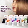 Joyful Young Color Depositing Hair Mask for Men Women, Mocha Brown Hair Color Refreshing Masks, Semi Permanent Hair Color Depositing Conditioner, Natural Vegan Ammonia free (Mocha)